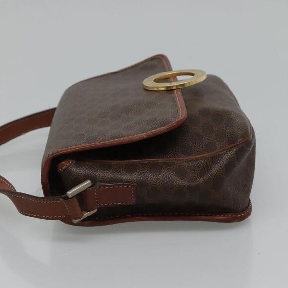 CELINE Macadam Canvas Shoulder Bag Pvc Brown Gold - Picture 5 of 12